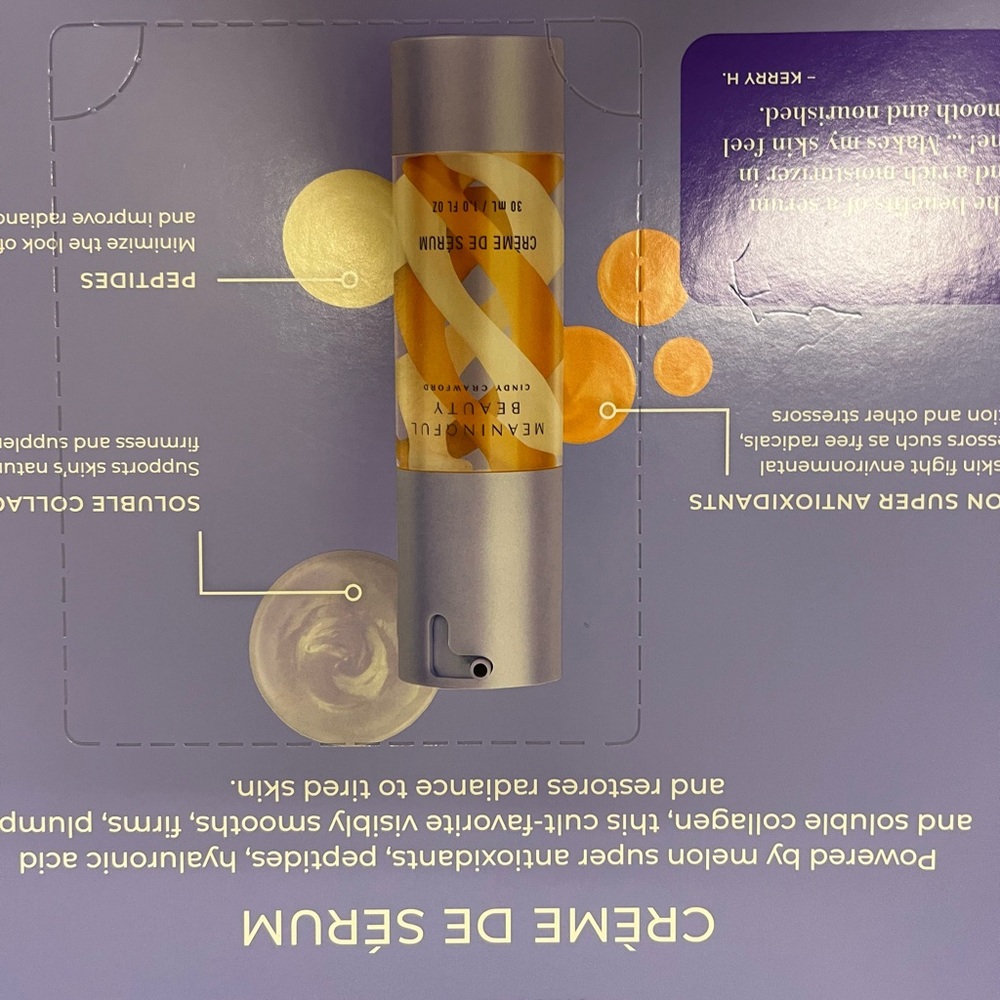 NEW MEANINGFUL BEAUTY CINDY CRAWFORD 2 in 1 Crème De Serum 1oz - Picture 7 of 8
